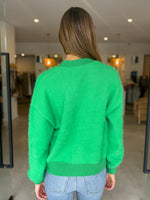Load image into Gallery viewer, GREENPOINT KNIT CARDI KELLY GREEN
