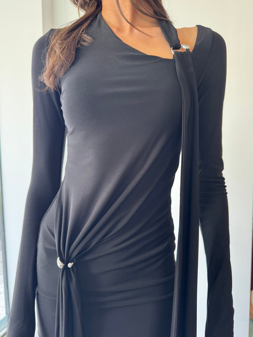 TENSION JERSEY MINI DRESS
