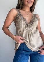 Load image into Gallery viewer, LACE CAMI - GOLD

