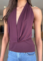 SONNIE HALTER TOP - PLUM