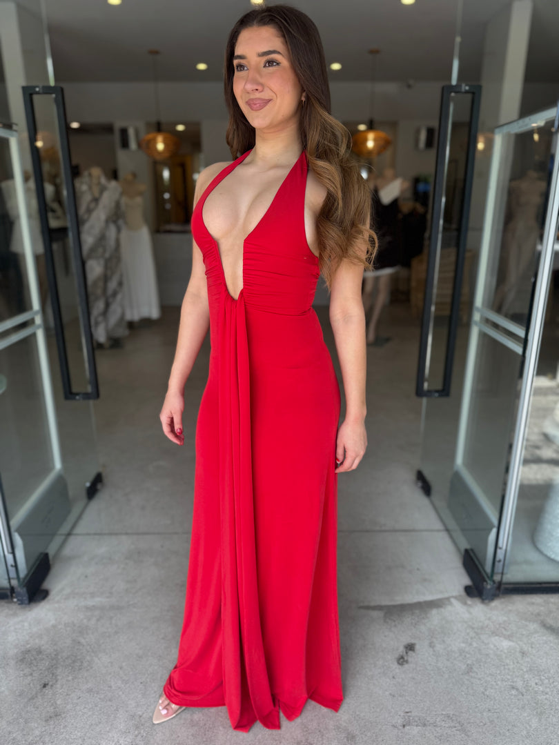 JENNIFER CUPRO DRESS CHERRY