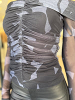 Load image into Gallery viewer, AURA MESH OFF SHOULDER TOP
