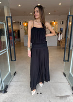 Load image into Gallery viewer, CAMILLE BLOUSON DRESS BLACK
