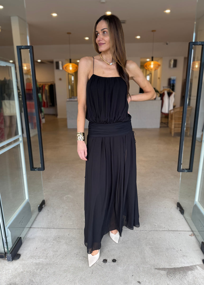 CAMILLE BLOUSON DRESS BLACK