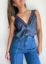 Load image into Gallery viewer, LACE CAMI - NAVY
