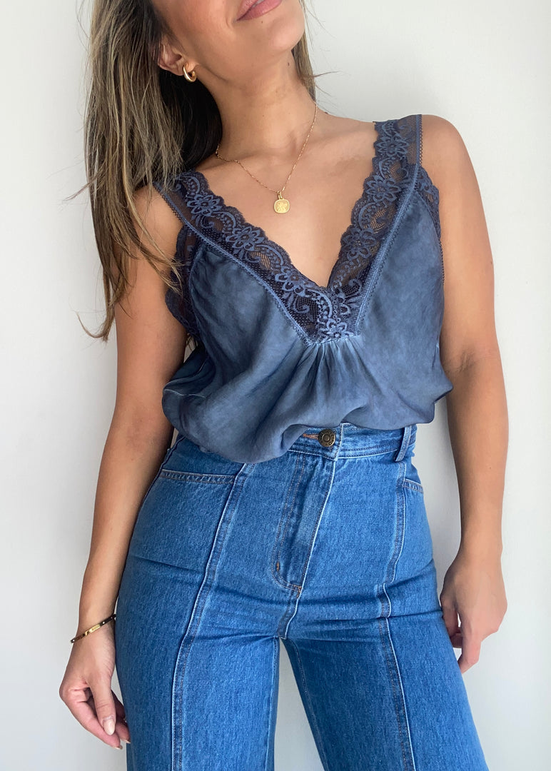LACE CAMI - NAVY
