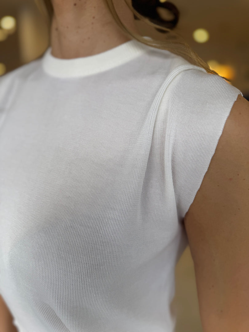 JORDI KNIT TOP - OFF WHITE