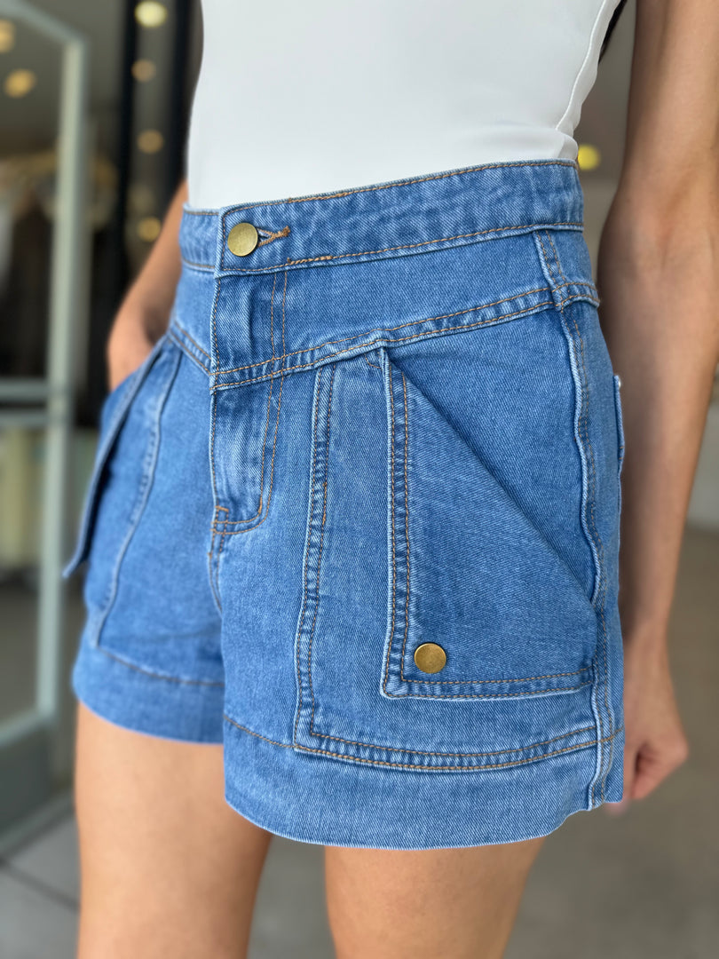 RITA DENIM SHORT BLUE
