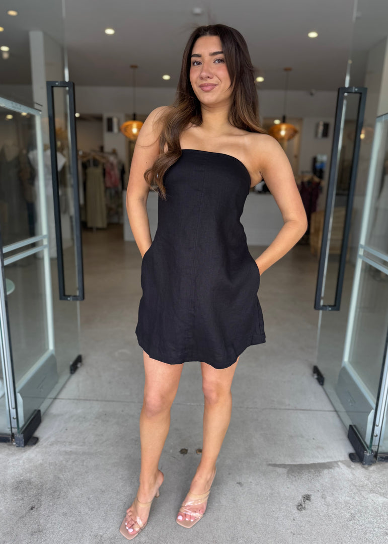ELYSE LINEN MINI DRESS
