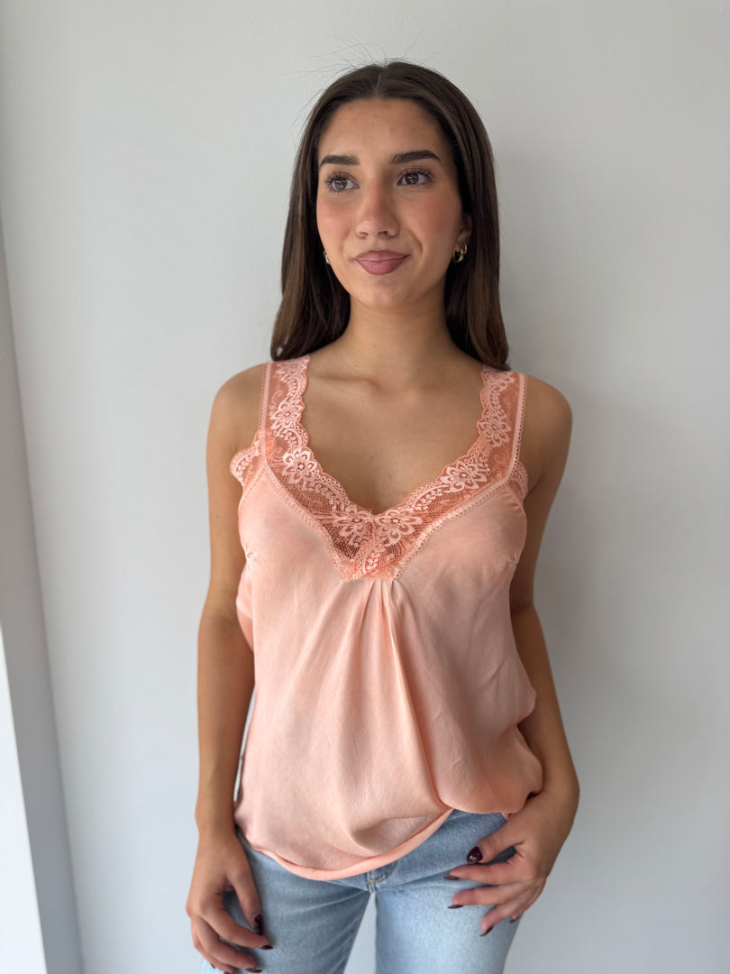 LACE CAMI * SALMONE
