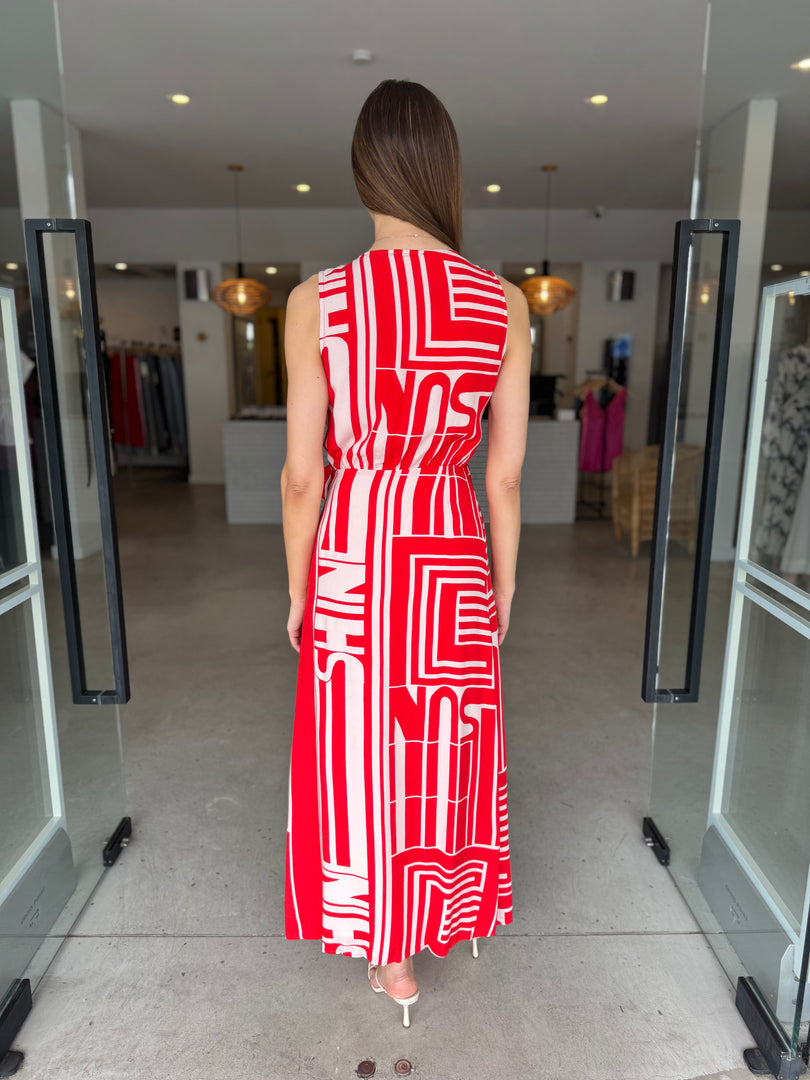 SUNSHINE WRAP DRESS - FIRE & BLUSH