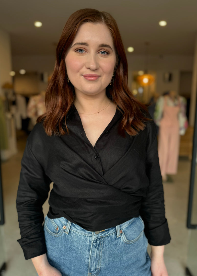 WRAP SHIRT - BLACK