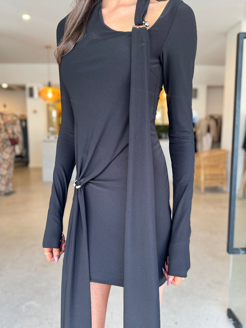 TENSION JERSEY MINI DRESS