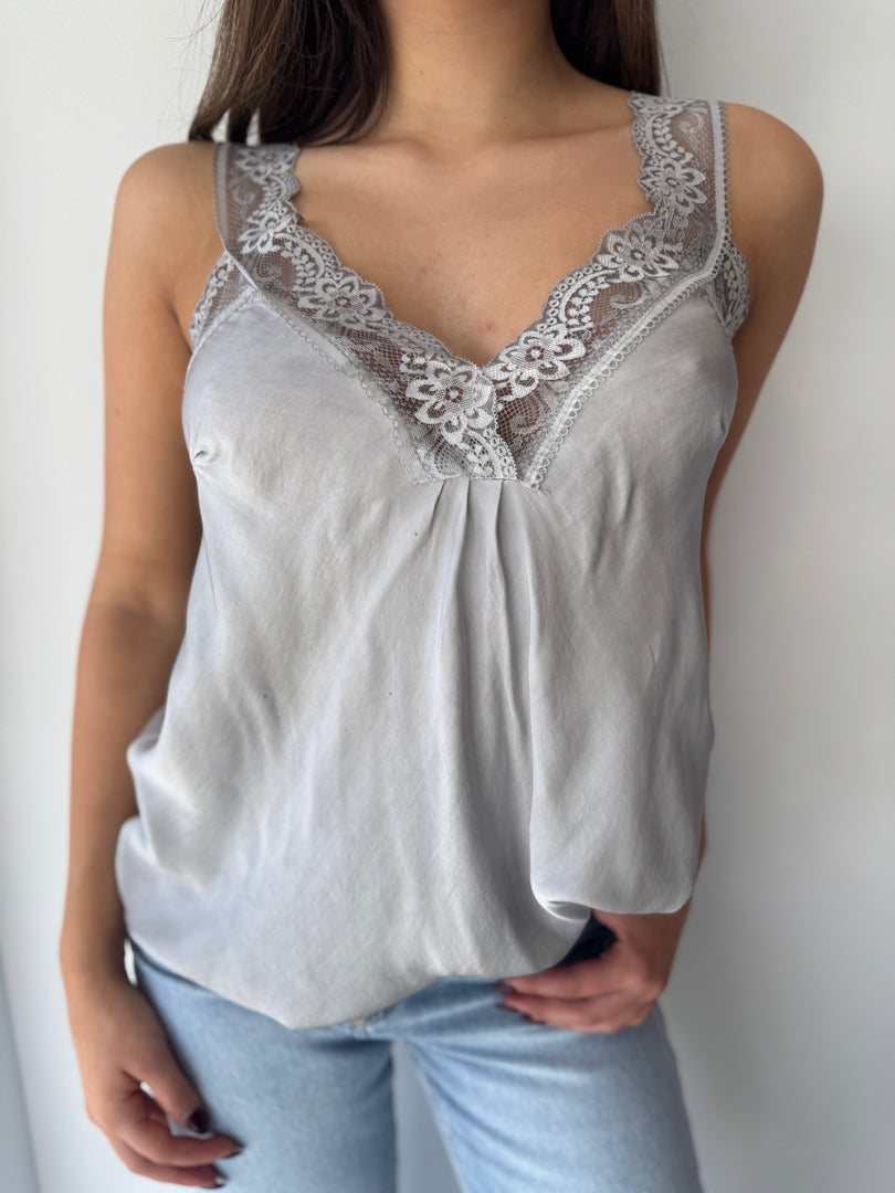 LACE CAMI * GRIGIO