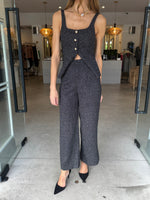 Load image into Gallery viewer, LEVIN TWEED VEST PANT SET BLK/WHT
