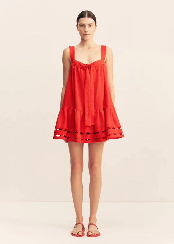 BIRDIE TIERED MINI DRESS ROSE