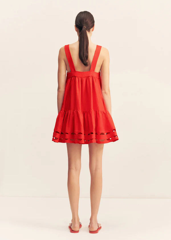 BIRDIE TIERED MINI DRESS ROSE