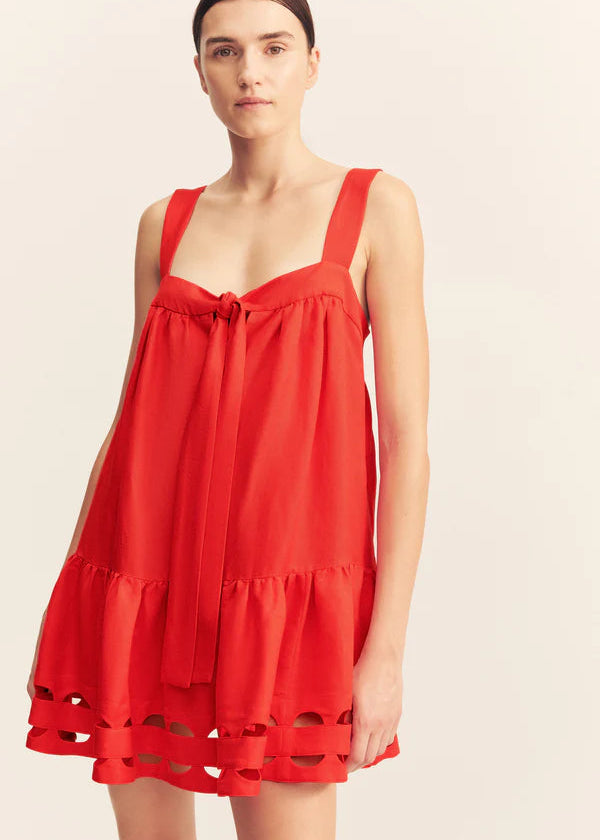 BIRDIE TIERED MINI DRESS ROSE