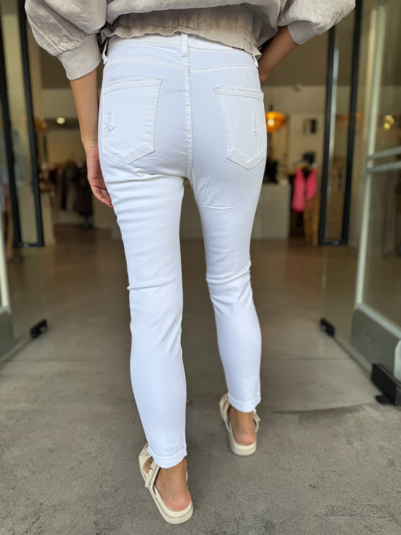 SHINNY MET FRONT JEAN - WHITE
