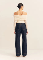 Load image into Gallery viewer, MIRA LS OFF SHOULDER TOP IVORY
