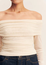 Load image into Gallery viewer, MIRA LS OFF SHOULDER TOP IVORY
