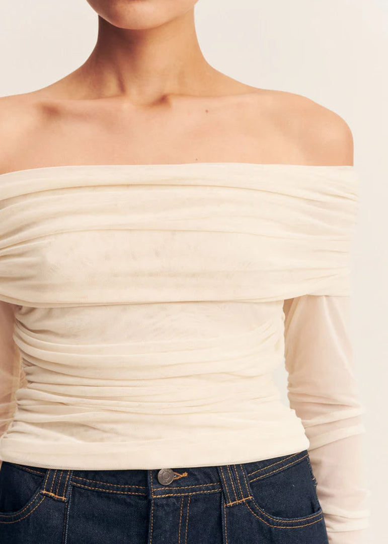 MIRA LS OFF SHOULDER TOP IVORY