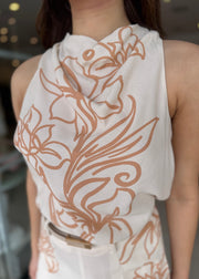 LOLITA TOP ECRU FLORAL