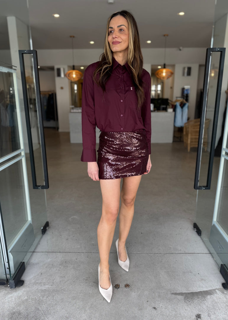 CELESTIA MINI SKIRT - PLUM