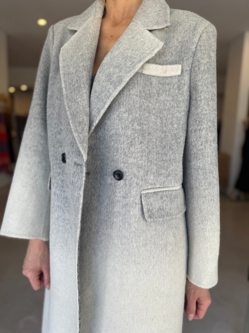 ISLA WOOL COAT - GREY OMBRE