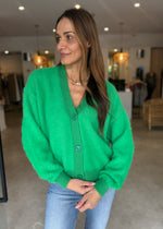 Load image into Gallery viewer, GREENPOINT KNIT CARDI KELLY GREEN
