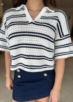 Load image into Gallery viewer, SOLSTICE KNIT POLO TOP
