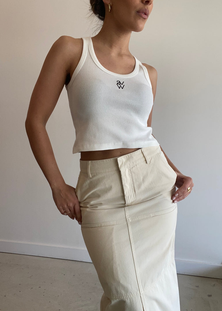 V & W CROP TANK IVORY