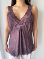 Load image into Gallery viewer, LACE CAMI * DARK PLOM
