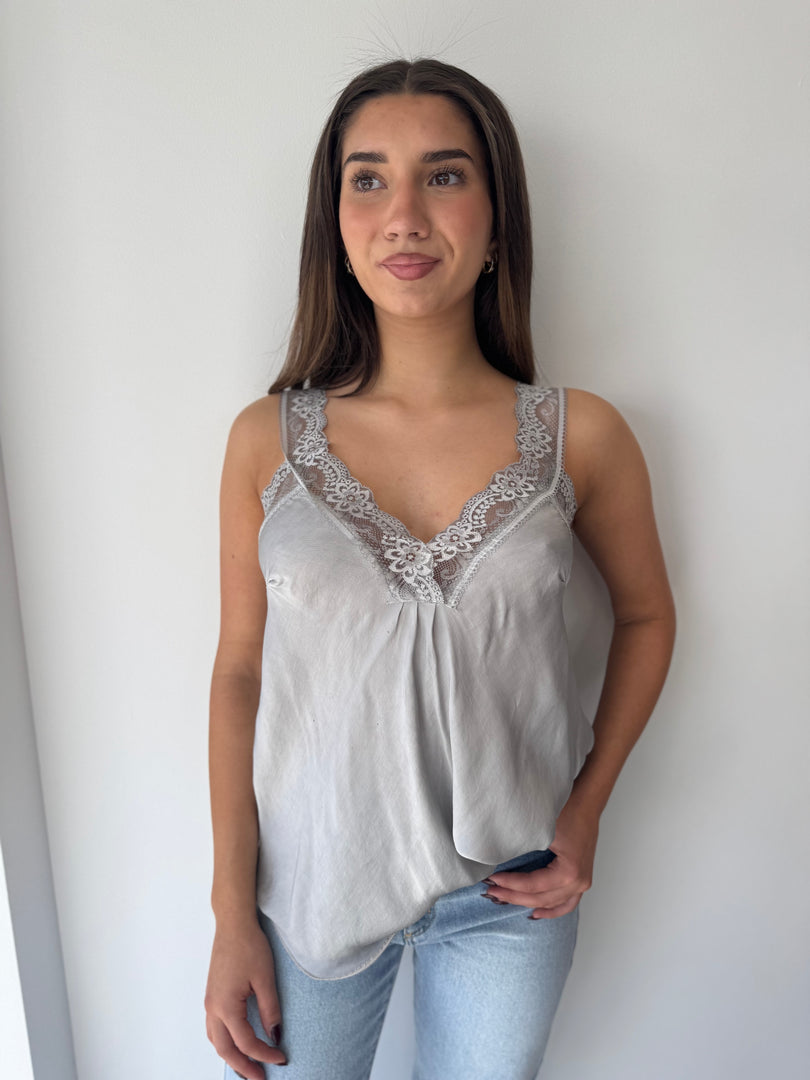 LACE CAMI * GRIGIO