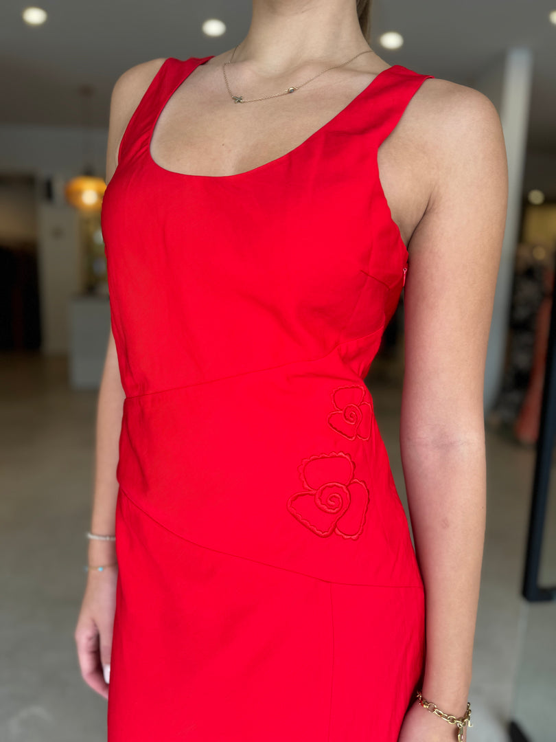 REVERIE MIDI DRESS RED