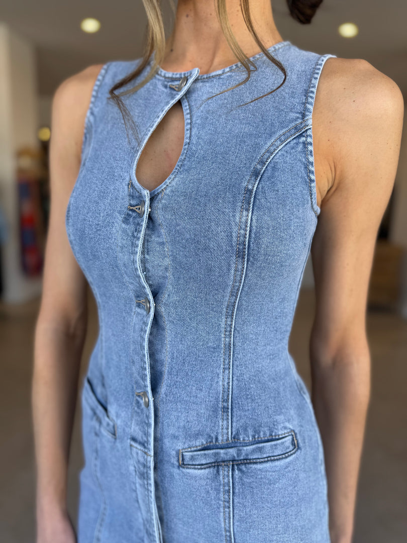 ETCH DENIM MINI DRESS
