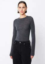 Load image into Gallery viewer, MAINE LS MERINO TOP - CHARCOAL
