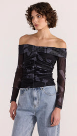 Load image into Gallery viewer, AURA MESH OFF SHOULDER TOP
