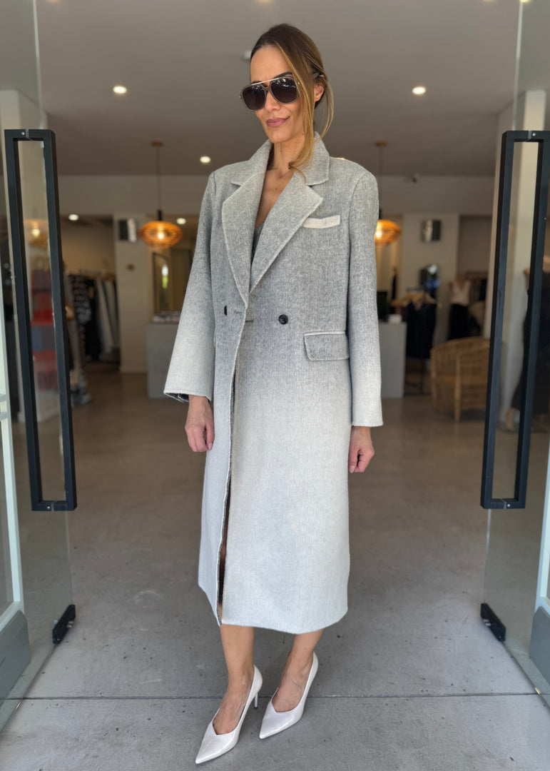 ISLA WOOL COAT - GREY OMBRE
