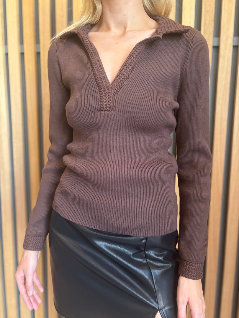 MIMI LS TOP - CHOCOLATE