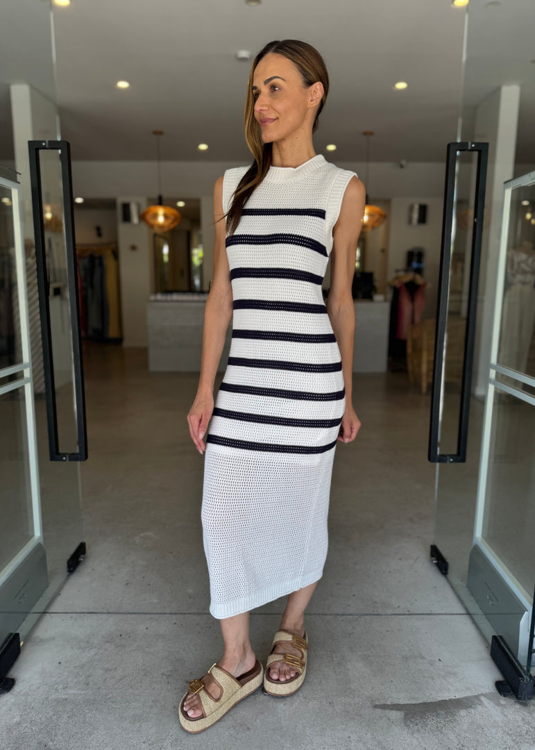 VEDA STRIPE KNIT MIDI DRESS