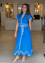 Load image into Gallery viewer, XANTHIA DIAMOND SMOCK DRESS - BLUE
