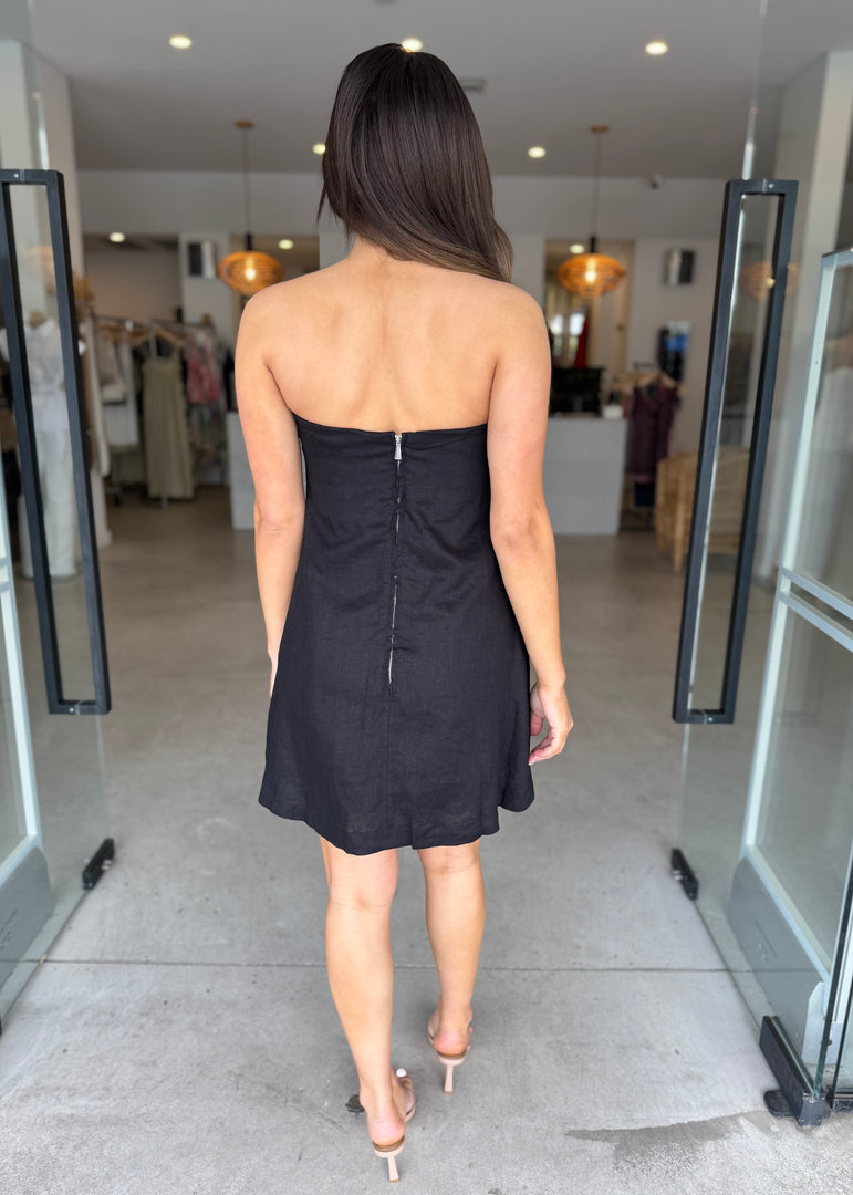 ELYSE LINEN MINI DRESS