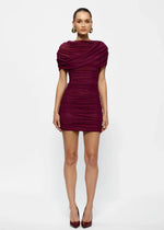 Load image into Gallery viewer, PHOENIX MINI DRESS BURGANDY
