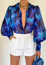 Load image into Gallery viewer, CALISTA BLOUSE - BLUE
