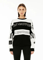 Load image into Gallery viewer, TRACK RECORD SWEAT - BLK/WHT
