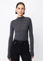 Load image into Gallery viewer, MAINE TURTLENECK MERINO TOP - CHARCOAL

