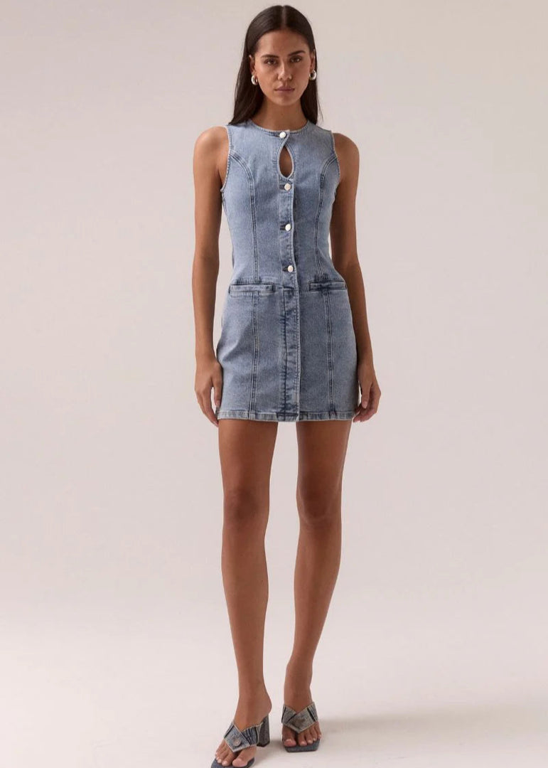 ETCH DENIM MINI DRESS