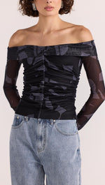 Load image into Gallery viewer, AURA MESH OFF SHOULDER TOP
