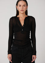 Load image into Gallery viewer, XAVIER BUTTON TOP - BLACK